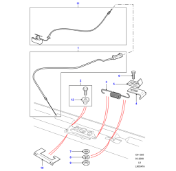 CABLE CONTROL DEL CAPO DEFENDER TD4 - Defender (1997 - 2007), Carrocería